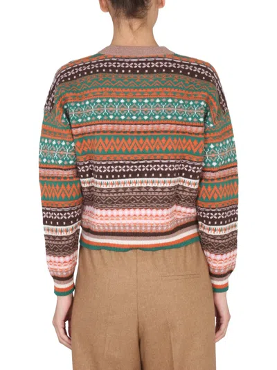 Ballantyne Patterned Long-sleeve Sweater In Multi
