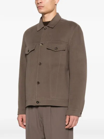 Attachment Pocket Jacket In Brown