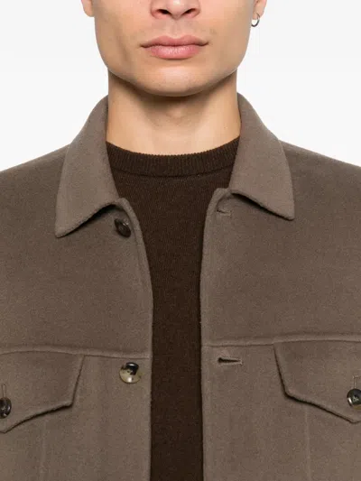 Attachment Pocket Jacket In Brown
