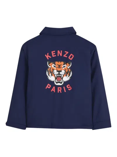 Kenzo Logo-detail Jacket In Blue