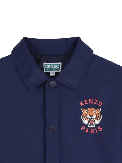 Kenzo Logo-detail Jacket In Blue