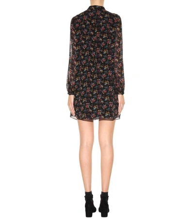 Shop Saint Laurent Floral-printed Silk Dress In Eoir Multico