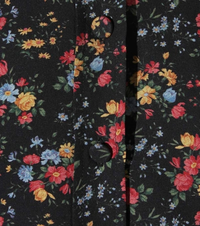 Shop Saint Laurent Floral-printed Silk Dress In Eoir Multico
