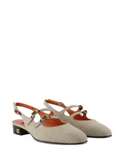 Carel Paris Peche Double-strap Almond-toe Pumps In Neutral