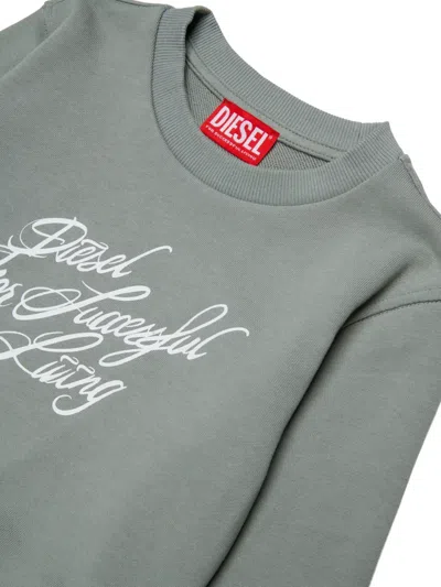 Diesel Script Sweatshirt In Green
