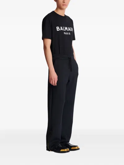 Balmain Drawstring-fastening Sweatpants In Blue