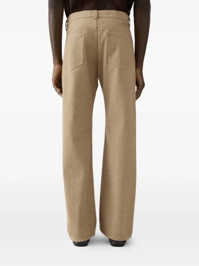 Jacquemus Beige Cotton Straight-leg Jeans In Brown