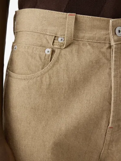 Jacquemus Beige Cotton Straight-leg Jeans In Brown