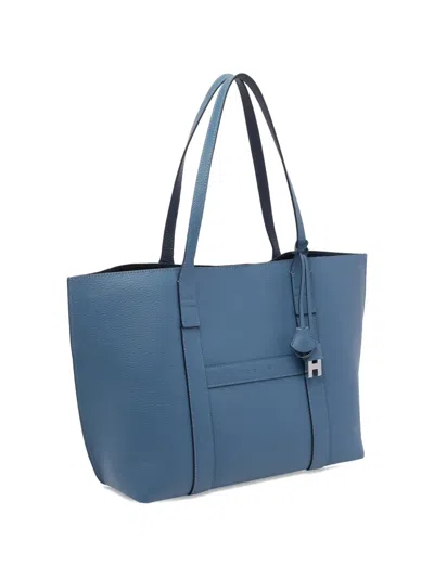 Hogan Medium Script H-charm Tote Bag In Blue