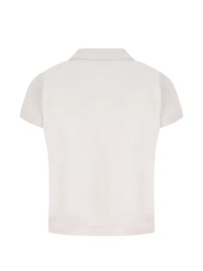 Balenciaga Cotton Pique Polo Shirt With Sport Icon Logo In White