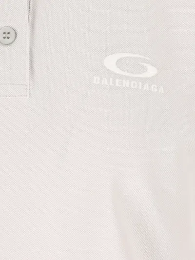 Balenciaga Cotton Pique Polo Shirt With Sport Icon Logo In White