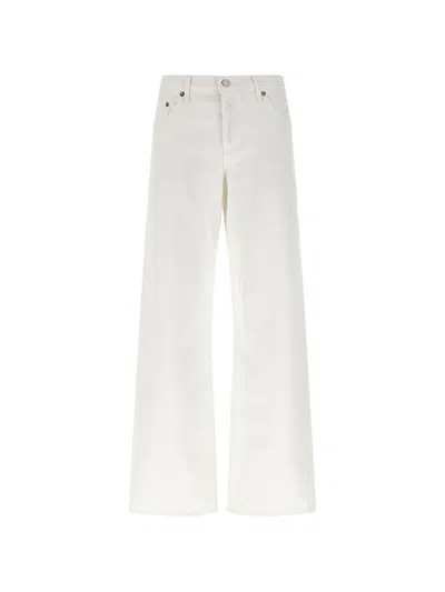 Agolde Vana Fold Wide-leg Jeans In White