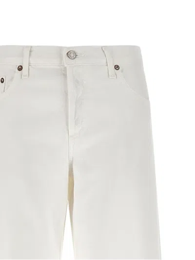 Agolde Vana Fold Wide-leg Jeans In White
