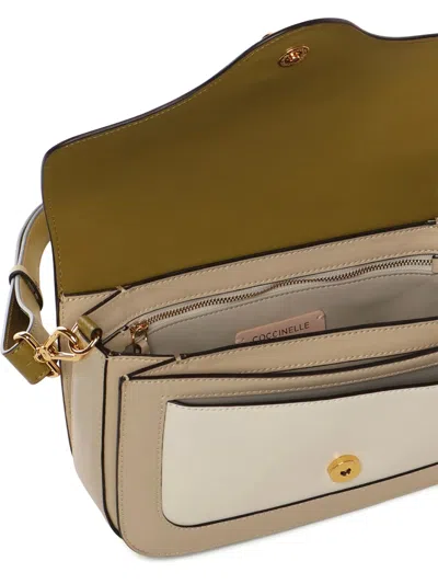 Coccinelle C-me Flap Charm Leather Shoulder Bag In Brown