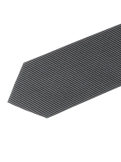 Tom Ford Grey Jacquard Pattern Tie In Gray