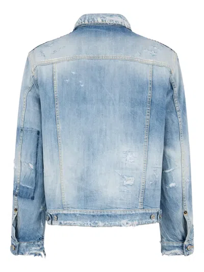 Dsquared2 Be Proud Wash L.a. Denim Jacket In Blue