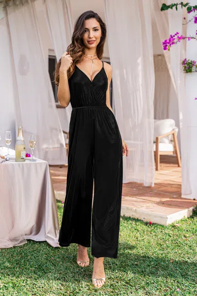 Cupshe Bling Bling Metallic Jumpsuit In Black