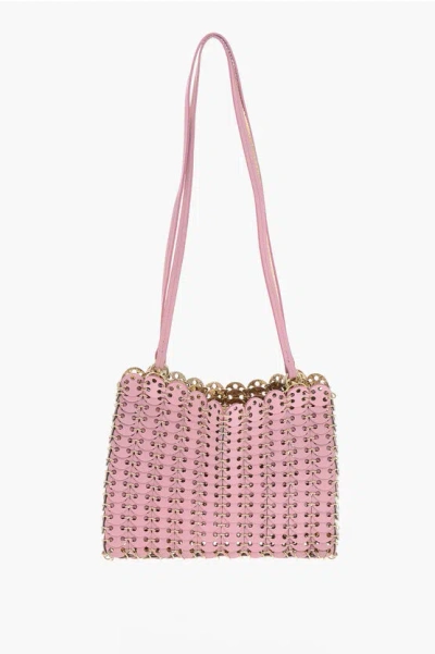 Rabanne Sac A Main Disc Leather Shoulder Bag In Pink