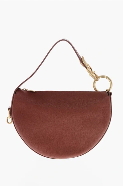 Burberry Textured Leather Hobo Bag In Brown