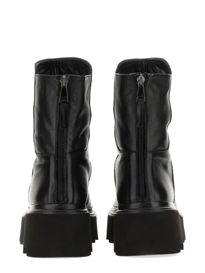 Elena Iachi Chunky Black Leather Boot In Black