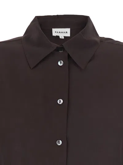 P.a.r.o.s.h Buttoned Long-sleeves Shirt In Brown