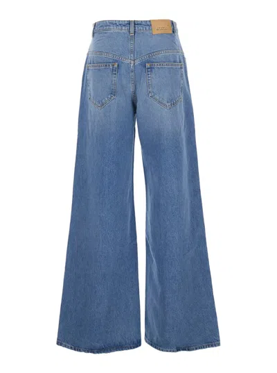 Isabel Marant Lemony High Waist Wide Pants In Blue