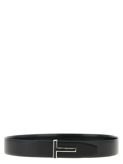 Tom Ford Shiny Leather Belt Belts Black In Black