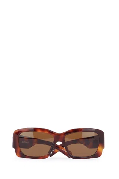 Jacquemus Rectangular Tortoiseshell Frame Sunglasses In Brown