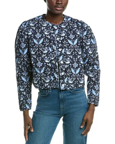 Sail To Sable Quilted Print Jacket In Blue