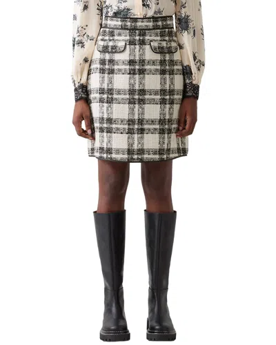 Lk Bennett Clarisse Check Skirt In Gray