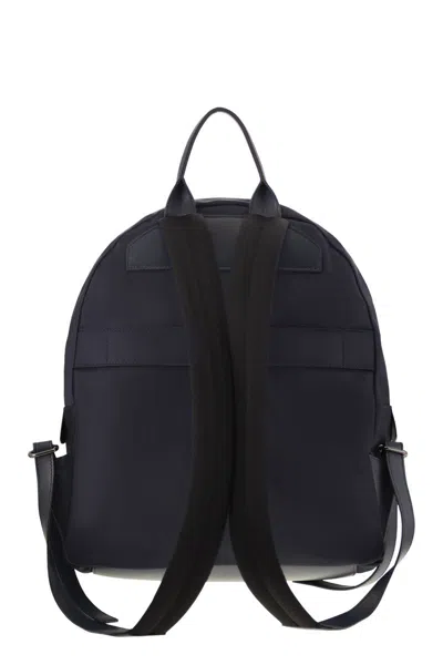 Kiton Technical Fabric Backpack With Logo In Black