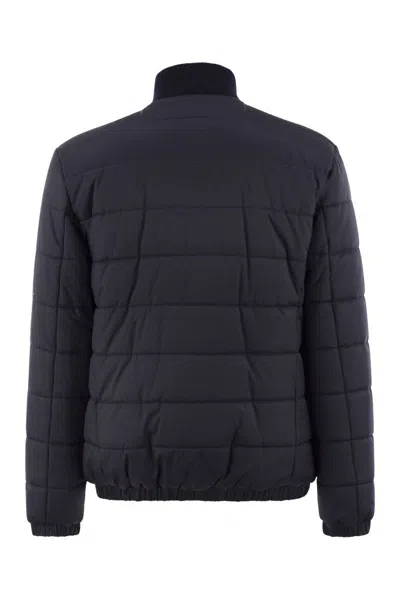 Kiton Technical Fabric Bomber Jacket In Black