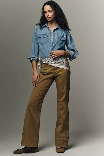 Pilcro Annika Clean Bootcut Pants In Brown
