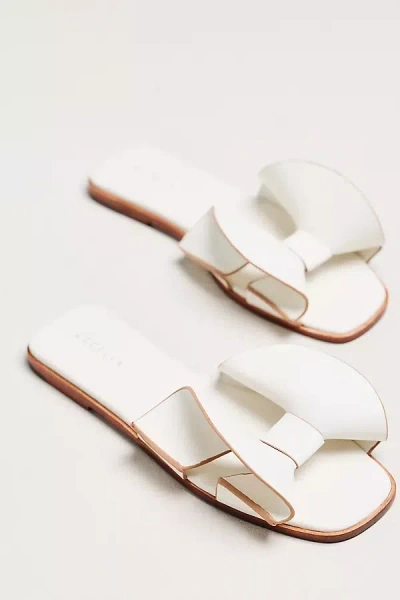 Cecelia New York Wendy Bow Slider Sandals In White