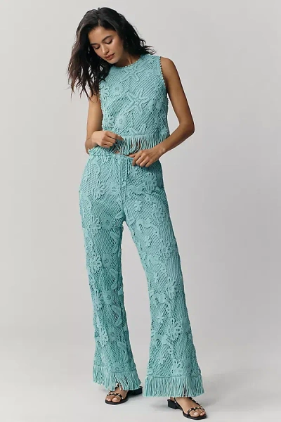 Saylor Norrine Fringe Pant In Blue