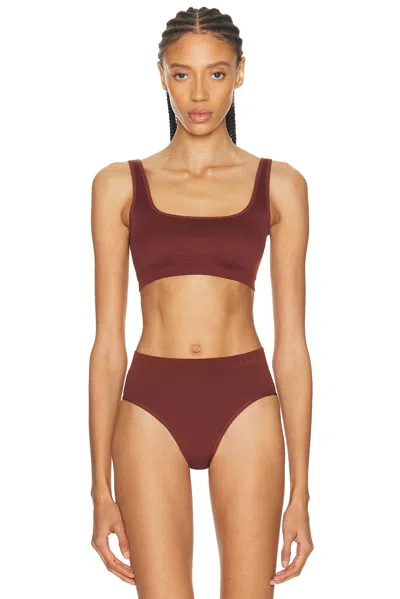 Ldma High Sculpt Ribbed Bra In Brown