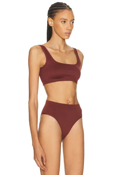 Ldma High Sculpt Ribbed Bra In Brown