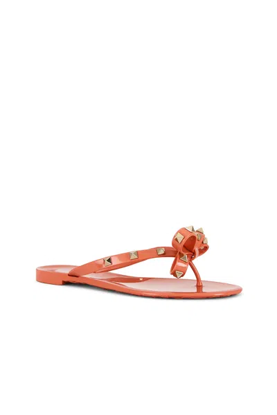 Valentino Garavani Elegant Bow-detail Sandals With Platinum-finish Studs And 5mm Heel Height In Pink
