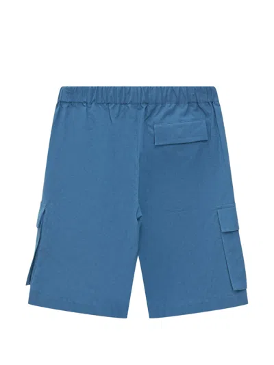 Versace Logo Cargo Shorts In Blue