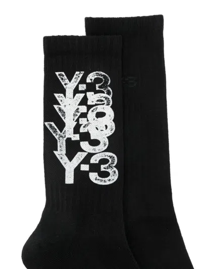 Y-3 Logo-detail Socks In Black