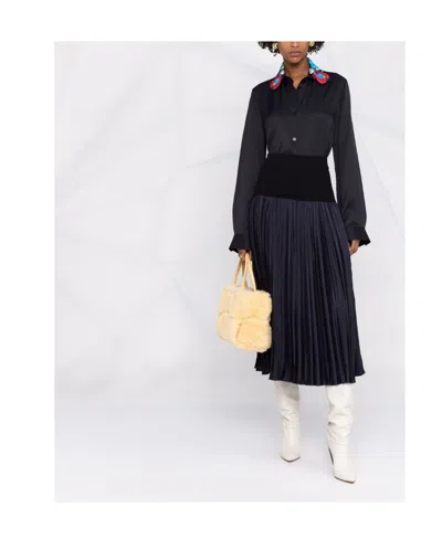 Jil Sander Pleated Skirt In Black