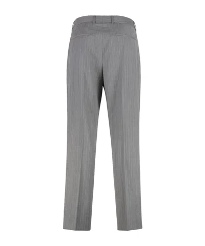 Hugo Boss Trousers Wool Pinstripe Pattern In Gray