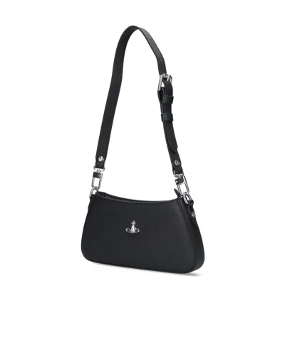 Vivienne Westwood Tasha Shoulder Phone Bag Faux Leather Black-3d-orb