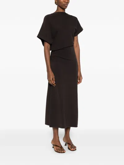Soeur Divine Knit Midi Dress In Black