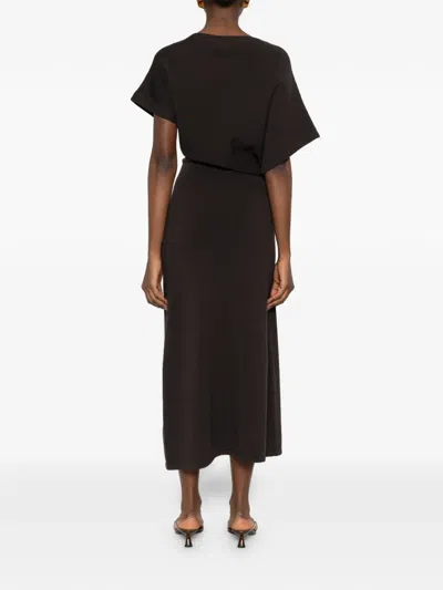 Soeur Divine Knit Midi Dress In Black