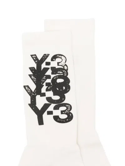 Y-3 Logo-deatil Socks In White
