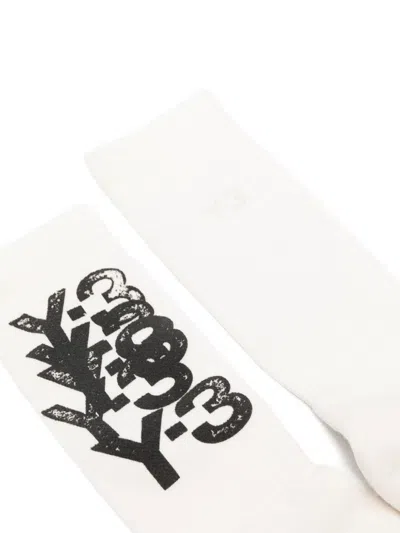 Y-3 Logo-deatil Socks In White