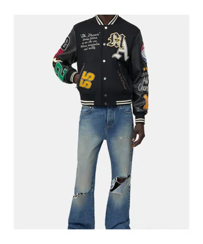 Amiri Varsity Patch Bomber Jacket In Black