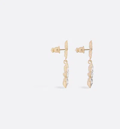 Dior Ice Flower Earrings In Gold