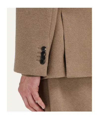 Ferragamo Single-breasted Flap-pocket Blazer In Brown